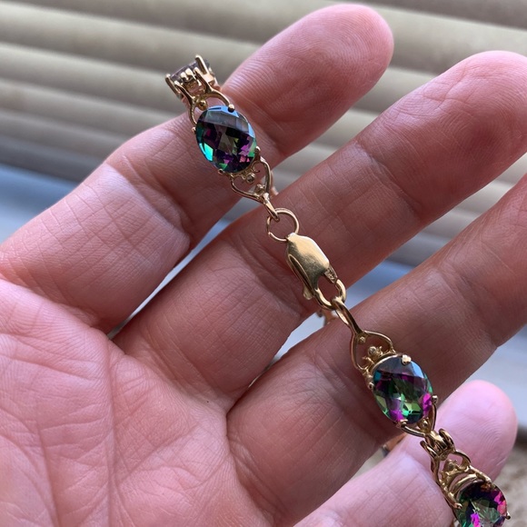NWT 14KY Mystic Topaz Bracelet - Picture 6 of 6